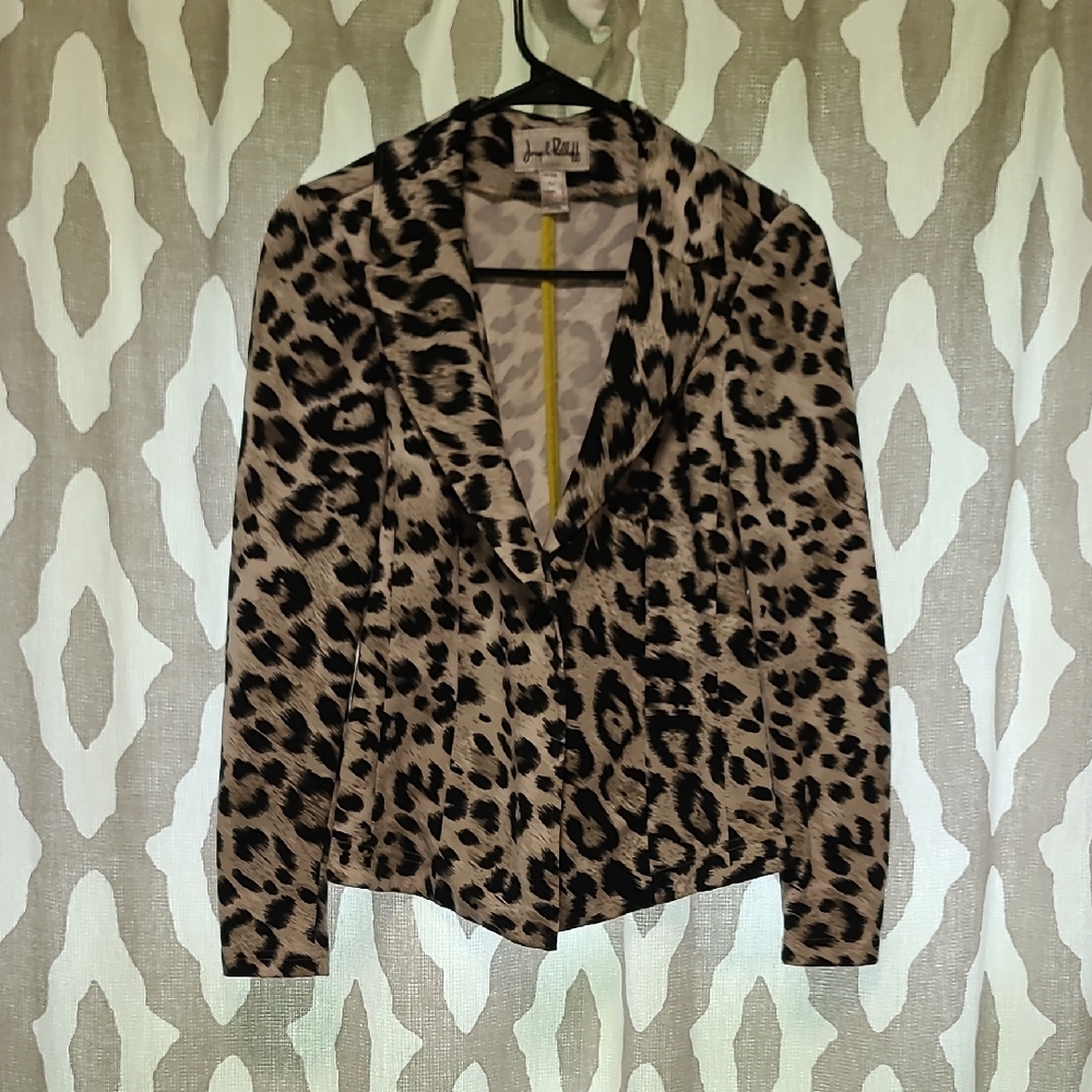 Joseph Ribkoff Brown and Black Leopard Print Blazer